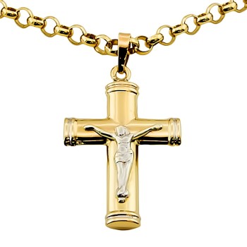 9ct gold 10.4g 20 inch Crucifix Pendant with chain